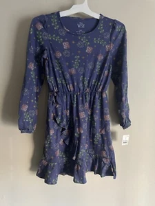 Disney Wish Ruffle Dress XL 14 Purple Long Sleeve Floral NWT - Picture 1 of 3