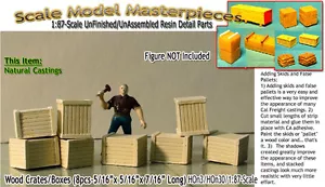 CAJAS/CAJAS DE MADERA (8 piezas) modelo a escala HO/HOn3 obras maestras/Yorke *NUEVO* - Imagen 1 de 12