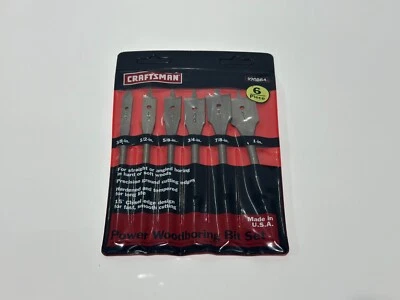 NUEVO Craftsman Tools USA 20864 6 piezas Juego de brocas eléctricas para perforar madera en bolsa, 3/8" a 1" Foto 1 de 4