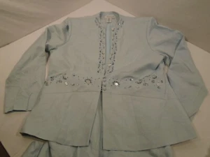 Coldwater Creek 2 piece shift dress w/Jacket Size 16 special occasion blue - Picture 1 of 9