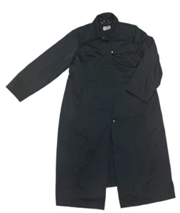 Marina Rinaldi Black Trench Coat Long Sz 16 Soprabito Italy Acetate Rayon Voyage - Picture 1 of 15