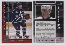 2001-02 ITG Be A Player Memorabilia Ruby /200 Mats Sundin #298 HOF
