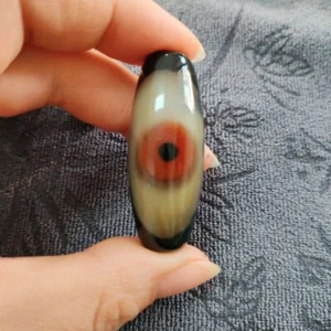 selten China alt Achat Jade Tibet Buddha Dzi Perlen Statue Anhänger Netsuke Kunst  - Bild 1 von 7