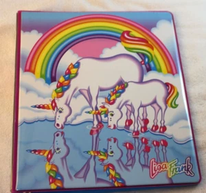 Carpeta de cuadernos Lisa Frank 30 aniversario feliz cumpleaños unicornios arco iris - Imagen 1 de 9