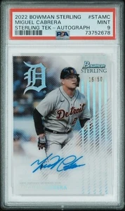 MIGUEL CABRERA 2022 BOWMAN STERLING TEK AUTO AUTOGRAPH CARD #16/50 PSA MINT 9! - Picture 1 of 1