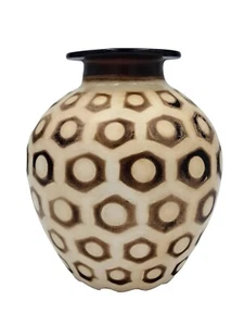 Chulucanas Folk Art Pottery Vase Segundo Carmen Handmade Peru Signed 6.5" - Picture 1 of 5