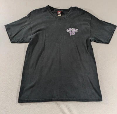 Vintage LUCKY 13 Y2K Men Sz Medium Black T-Shirt Pin Up Tattoo Ink Hot Rod Biker — 第 1/4 张图片