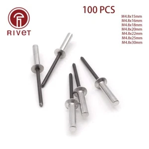 100 piezas Cabezal contrahundido de aluminio extremo cerrado remache ciego sellado - Imagen 1 de 7