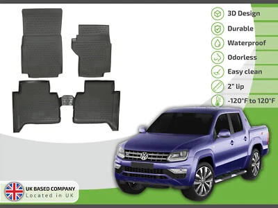 3D Car Mats Rubber Floor Mats For VW Amarok 2010-2016 Allweather Tailored - Image 1 of 4