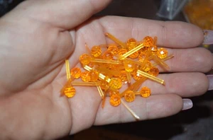 CERAMIC TREE 25 Replacement LIGHTS Round Faceted shaped pegs Orange - Picture 1 of 3