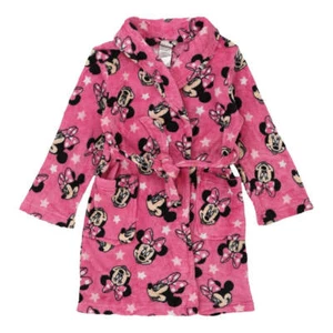 Age 6 Minnie Mouse Dressing Gown Disney Cartoon Fleece - Small Pink Polyester - Picture 1 of 9