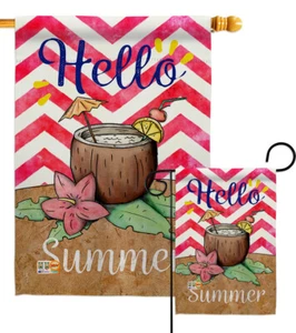 Coco Verano Jardín Bandera Bebidas Hola Cóctel Casa Patio Banner - Imagen 1 de 13