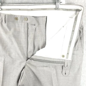 Canali 1934 Wool Dress Suit Flat Front Trousers Pants Slacks Gray Mens 40x30 - Picture 1 of 14