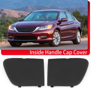Par de cubiertas de tapa de manija interiores delanteras derecha+izquierda negras para Honda Accord 2013-2018 - Imagen 1 de 9