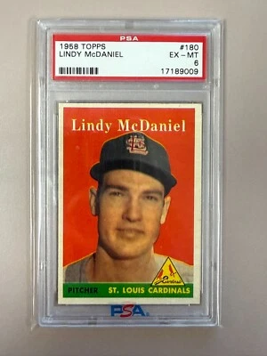 1958 Topps - Lindy McDaniel #180 PSA 6 EXMT - Image 1 of 2