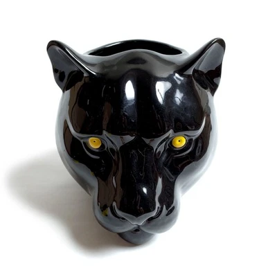 RARE VINTAGE MCM Black Panther Ceramic Head Vase - Image 1 of 4