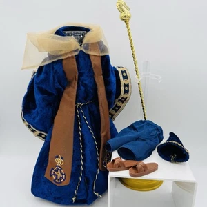Barbie Ken Merlin Robe Outfit Costume Wizard Hat Shoes Golden Staff - Picture 1 of 2