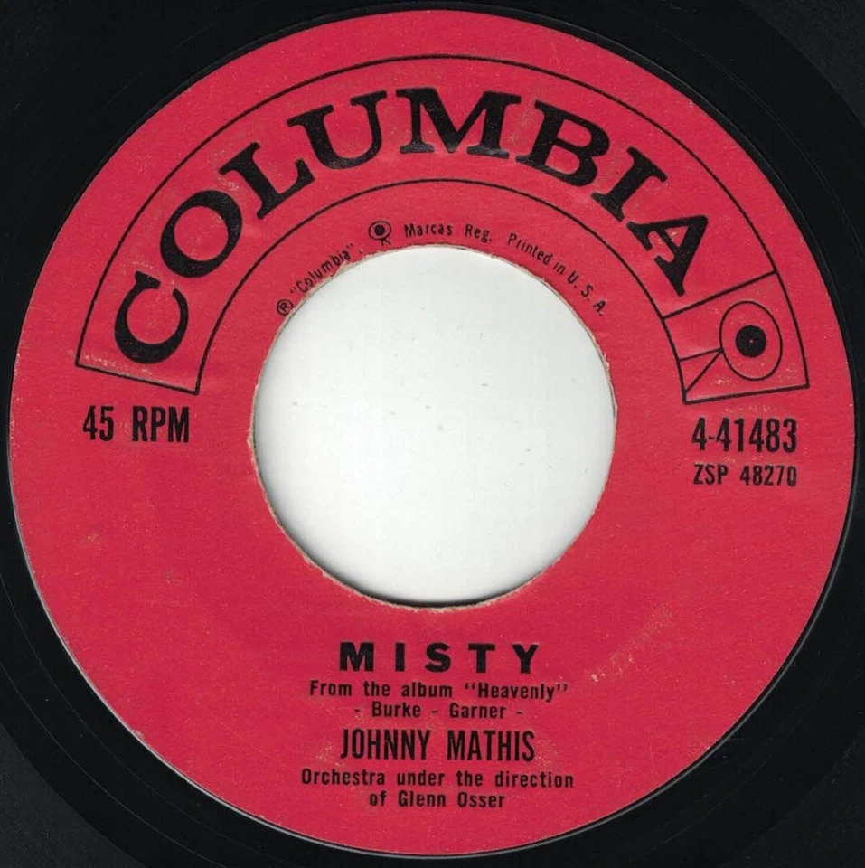 Double-sided Hit JOHNNY MATHIS "Misty"/Story Of Our" COLUMBIA VG+/VG++ 1st Press - Image 1 of 2