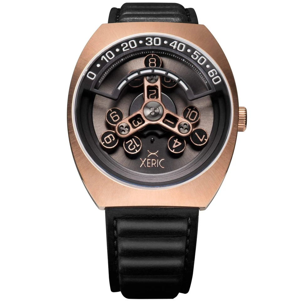 Xeric Scrambler Automatic Wandering Hour Rose Gold Gunmetal Watch -