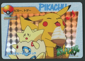 1998 Pokemon Japanese Bandai Carddass Vending Togepi & Pikachu-Prism #126 - Bild 1 von 2
