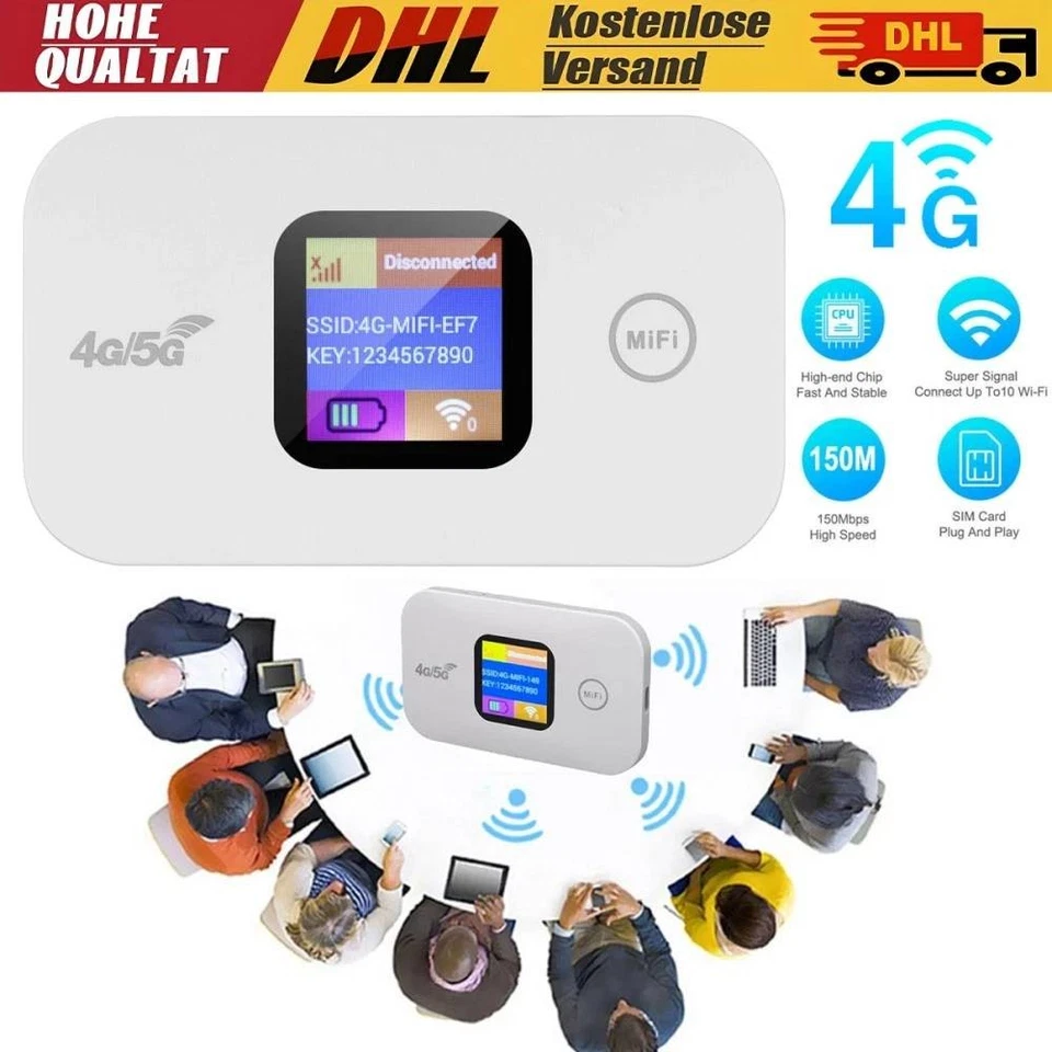4G 5G Mobiler Hotspot,Tragbares WLAN,Mobiles Internet LTE Router für Travel,WIFI - Bild 1 von 4
