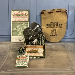Vintage Pflueger Summit 1993L Level Wind Reel w/Leather Bag Box & Manual - Picture 1 of 22