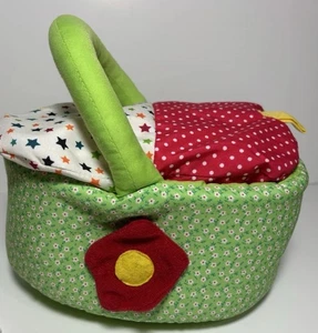 Kaplan Picnic Play Set Plush Early Learning Toy Food Basket Played w/Condition - Picture 1 of 12