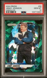 2024 Panini Prizm - #82 Jimmy Johnson Green Cracked Ice PSA 10 POP 1 - Picture 1 of 3