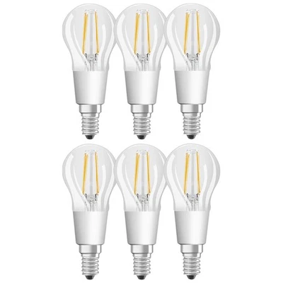 6 x Osram LED Filament Tropfen 5W = 40W E14 klar 470lm warmweiß 2700K DIMMBAR - Bild 1 von 3