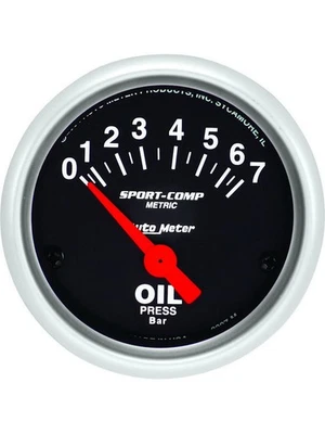 Auto Meter 2-1/16 Oil Pressure, 0-7 Bar, Air-Core, Sport-Comp (3327-M) - Image 1 of 4