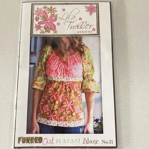 Blusa Campesina Damas Diseños Tuller Lila Patrón Talla: 8-18 Sin Cortar - Imagen 1 de 2