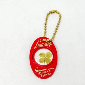 Llavero rojo trébol de 4 hojas genuino afortunado llavero de colección pasaporte escocés - Imagen 1 de 3