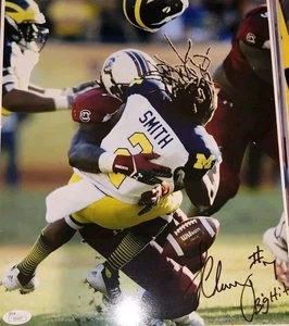 FOTO 11X14 FIRMADA POR JADEVEON CLOWNEY SOUTH CAROLINA CON CERTIFICADO DE AUTENTICIDAD JSA "MICHIGAN HIT" #2 - Imagen 1 de 5