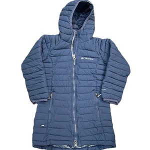 Columbia Girl XS 6 Powder Lite Long Jacket, Omni-Heat, Full Zip, Hooded Quilted - Bild 1 von 6