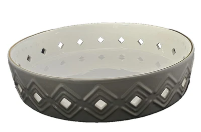 Lilly Pulitzer Large Ceramic Planter, Centerpiece, Serving Bowl, 15"x3", White - Image 1 of 4