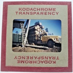 Kodachrome Red Border Slide | *1950s* OREGON LOGGING Logs Truck Izee Prineville - Bild 1 von 3