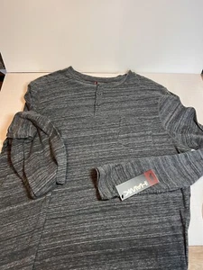 Tony Hawk schwarz grau gestreift Langarm Polo Style Shirt XXL neu mit Etikett - Bild 1 von 7