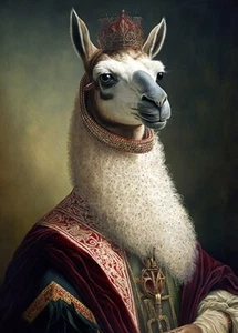 Lama Aristocratica - Animali Divertenti Carini - Poster - Foto 1 di 5