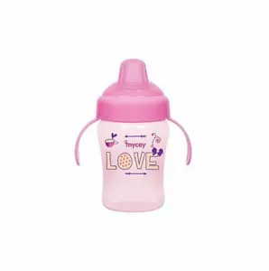 Non-spill Sippy Cup- with handle - pink - Picture 1 of 6