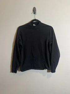 ASOS Women Black Long Sleeve shirt high neck cotton size small - Picture 1 of 4