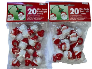 Molde soplado 40 mini cabeza de Santa cubiertas de bombilla para luces en miniatura de plástico de colección - Imagen 1 de 9