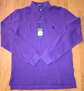 $115 Ralph Lauren Men’s SMALL Custom Slim Fit L/S Purple Cotton POLO Shirt NWT - Picture 1 of 2