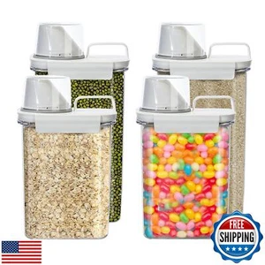 Storage Cereal Organizers Containers Sets , Food Grade BPA free PET Material - Picture 1 of 5