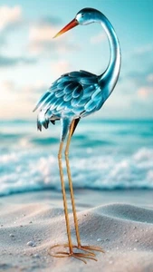 35” Blue Heron Statue Garden Outdoor Top Quality Decor Weather, Water Resistant - Picture 1 of 3