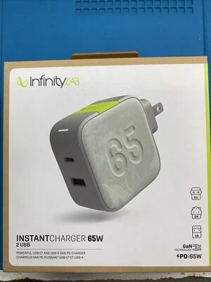 InfinityLab Instant Charger 65W 2 USB, Powerful USB-C USB-A PD Charger - Image 1 of 2