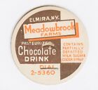 Meadowbrook Dairy . ELMIRA New York NY . Chocolate Drink Milk Bottle Cap