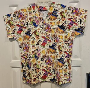 Scarecrows Fall Scrub Top Small Butterick #B4946 Homemade NEW! - Picture 1 of 3