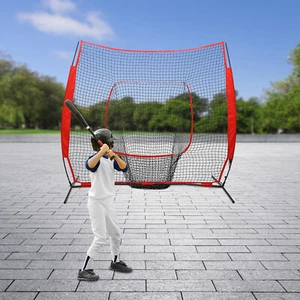 Red Pro Baseball Softball Hitting Pitching Net Baseball Backstop Practice Net - Picture 1 of 11