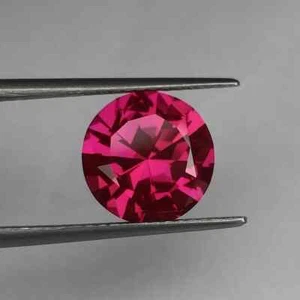Precision Cut - 4.70 ct Ruby, Deep Star Cut Lab Ruby, 10 MM Round Cut Ruby - Picture 1 of 6