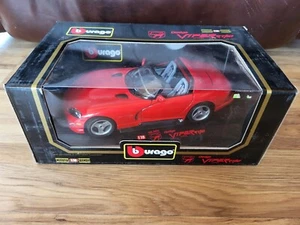 Burago 1992 Dodge Viper RT/10 Diecast 1:18 Scale Red Car 3025 - Picture 1 of 6